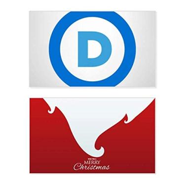 Imagem de Emblema Americano Festa Democrática Azul Feriado Feliz Natal Cartão de Parabéns Mensagem de Natal