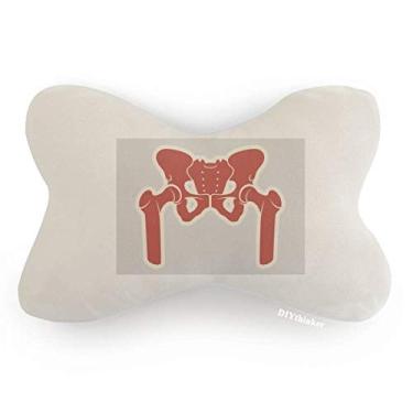 Imagem de DIYthinker Almofada para decoração de pescoço com ossos de ilustração humana para decoração de carro, almofada para apoio de cabeça