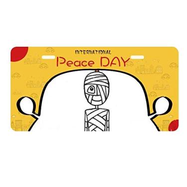 Imagem de DIYthinker Placa de carro Egypt Mummy Horus Árvore de Natal 01 Placa de carro Decoração Dia da Paz