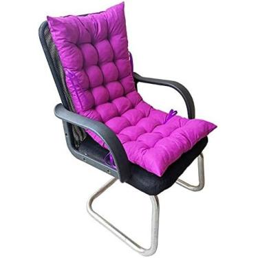 Imagem de Almofada Para Cadeira De Jardim Com Encosto Alto Fora Do Pátio Espreguiçadeira Almofada Grossa Acolchoada Cadeira De Vime Assentos De Balanço Almofada Encosto,Roxo,40x90cm,bonny369
