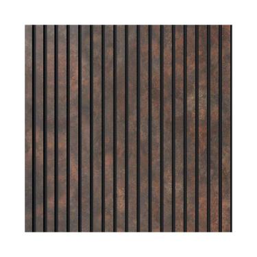 Imagem de Painel Ripado Eva Laminado Autocolante 10cm Urban Metro M² Corten Com Textura Amadeirado