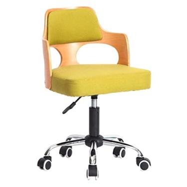 Imagem de cadeira de escritório cadeira de escritório giratória cadeira ergonômica cadeira de computador de linho de algodão 360 ° cadeira giratória cadeira de balanço cadeira (cor: verde) necessária