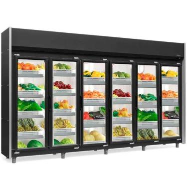Imagem de Refrigerador Vertical Hortifruti 6 Portas de Vidro GEAS6P Gelopar