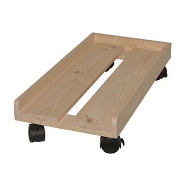 Imagem de Suporte de CPU Capa de CPU de mesa Suporte de torre Suporte de CPU móvel Suporte de chão de mesa de madeira Suporte de PC com rodas giratórias e suporte de torre de PC de ventilação (Tamanho: CH)