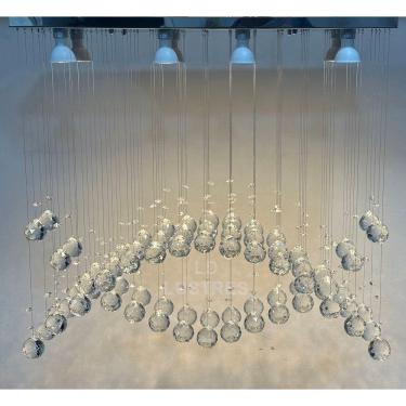 Imagem de Pendente Moderno Cristal Para Sala De Jantar 50cm De Altura