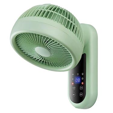 Imagem de Ventilador montado na parede banheiro doméstico cozinha controle remoto grande energia eólica circulação de ar industrial verão 3 velocidades configuração temporizador refrigerador, verde, 240 * 350 mm