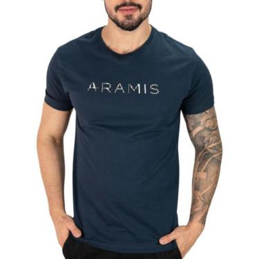 Imagem de Camiseta Aramis Risque Regular Azul Marinho