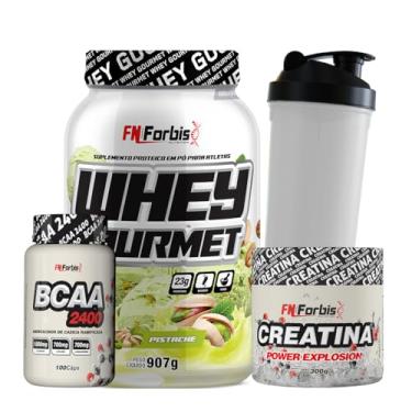 Imagem de Whey Protein Gourmet Pote + Creatina 300g + BCAA 100 cáps + Coqueteleira - FN Forbis Nutrition (Pistache Ice Cream)