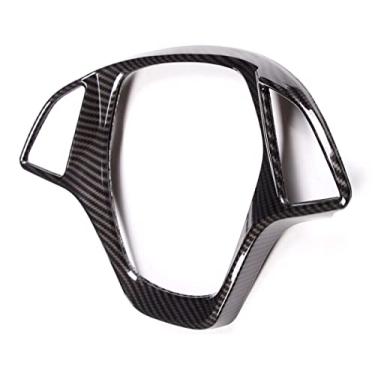 Imagem de Acessórios de acabamento de cobertura de volante de carro compatíveis com Chevrolet Corvette C7 2014-2019 Acessórios de volante com aparência de fibra de carbono para Corvette C7 (plástico ABS, fibra