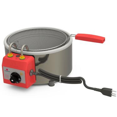 Imagem de Tacho Fritador Elétrico Progás Aço Inox Escovado com Cesto 3 Litros 127V PR-310E