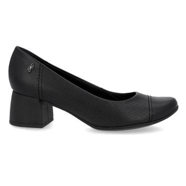 Imagem de Scarpin Usaflex Feminino Couro Salto Bloco Furos Casual UC0101