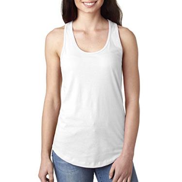 Imagem de Camiseta regata feminina Next Level Apparel ideal com costas nadador, Branco, Small