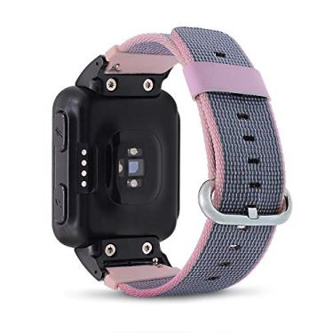 Imagem de Pulseira de Nylon DuiGong Tecido Compatível com Garmin Forerunner 35 Pulseiras de Substituição com Adaptadores de Relógio, rosa, Small (5.12"-6.89")