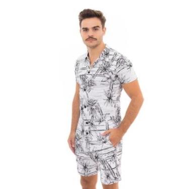 Imagem de Conjunto Floral Masculino Camisa Shorts Moda Praia-Masculino