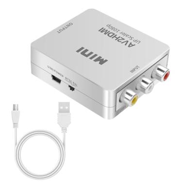 Imagem de YAODHAOD Adaptador HDMI-3RCA HDMI macho para 3 RCA fêmea composto vídeo áudio VA componente adaptador conversor adequado para HDTV DVD e a maioria dos dispositivos projetores LCD (conversor RCA para