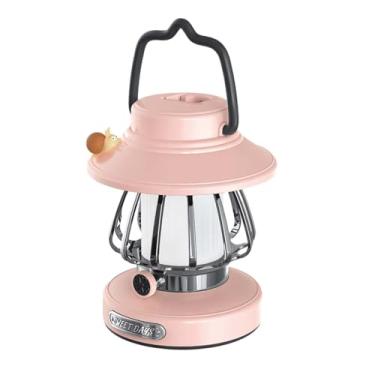 Imagem de Esquirla Lanterna de acampamento luz 3 modos iluminação escurecimento portátil acampamento lanterna tenda lâmpada para viagens mochila caminhadas, ROSA