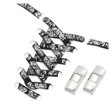 Imagem de Metal Lock Lazy People Shoelace Mix And Match Colors Outdoor Sport Elastic Shoelaces Children Adult Shoe Accessories(Bronz black silver)