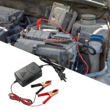 Imagem de CHRYMUM Carregador de Bateria de Carro, 12V 1A, 3 Estágios Inteligente, Indicador de Energia, Acessórios de Carro, Universal