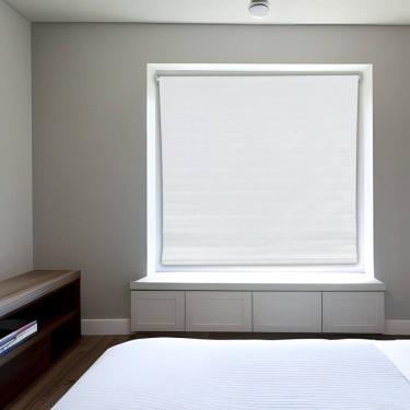 Imagem de Persiana Rolo Branca 120 (L) x 160 (A) cm Cortina Blackout Cobre 100% da luminosidade 1,20 X 1,60