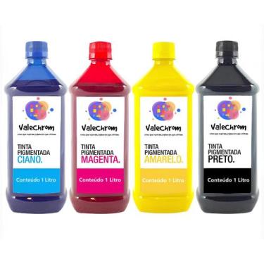 Imagem de Kit 4 Tinta Compatível HP T520 T525 T530 711 de 1L CMYK Pigmentado - V