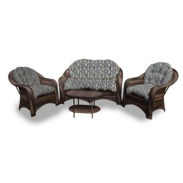 Imagem de Conjunto de Sofás Fibra Sintética Roma - 1 Sofá 2L + 2 Poltronas + 1 M