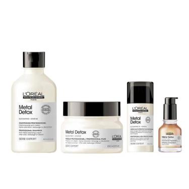 Imagem de L'oréal Professionnel Metal Detox Kit  Shampoo + Máscara + Leave-In + 