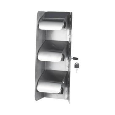 Imagem de Ｂｅｓｇａ Porta-lenços de Rolo Triplo com Trava para Armazenamento de Banheiro, Argento, Tamanho real