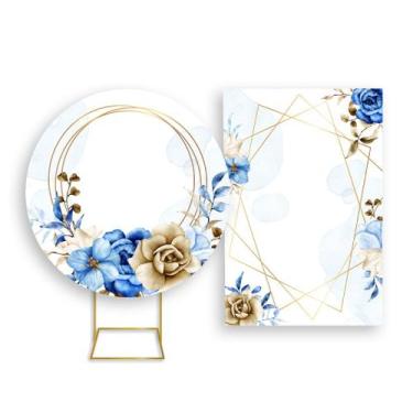 Imagem de Painel De Festa Redondo 1,50x1,50 + Painel Vertical 1,50x2,20 - Floral