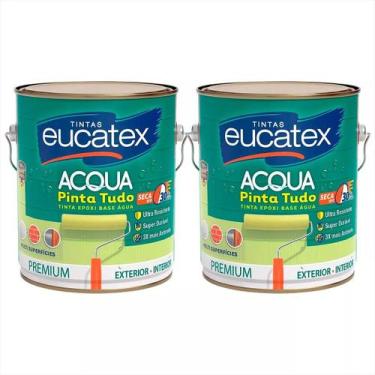 Imagem de Tinta Epóxi Base Agua Pinta Tudo Branco 3,6l Kit C/2 - eUCATEX