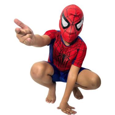 Imagem de Fantasia Infantil Homem Aranha Curta Com Máscara de Pano - Própria, G