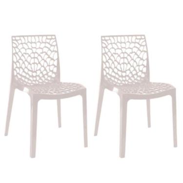 Imagem de Kit com 2 Cadeiras Gruvyer Estrutura em Polipropileno Fratini, Branco