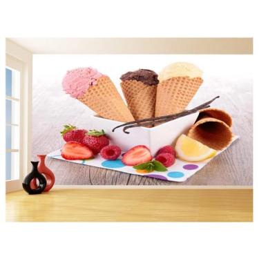 Imagem de Papel De Parede 3D Alimentos Sorveteria Sorvete 3,5M Al400 - Você Deco