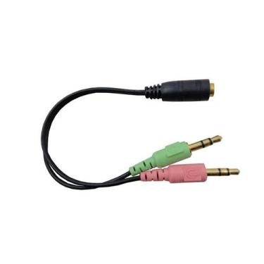 Imagem de Cabo Adaptador Splitter Divisor de Fone e Microfone 2 P2  Macho x 1 P2