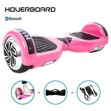 Imagem de Skate Elétrico 6,5 Rosa Hoverboard com Bluetooth e Bolsa