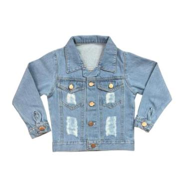 Imagem de Jaqueta Jeans Feminina Infantil Casaco Menina Blogueirinha - Ak Fashio