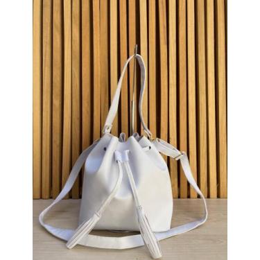 Imagem de Bolsa feminina saco acompanha 2 alça - SLEEP SHOES, Branco, 250g
