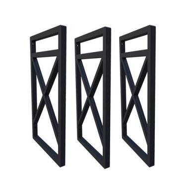 Imagem de Suporte De Prateleira Estilo Industrial Kit Três Peças 20x37 - Ômega S