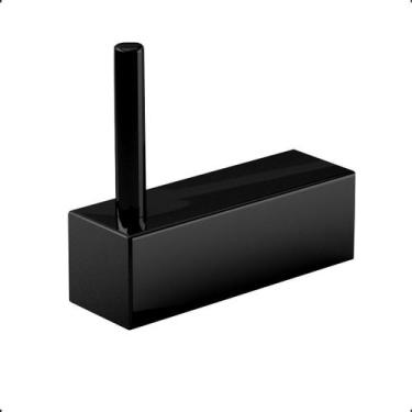 Imagem de Cabide Suporte Quadrado Modelo Troia Preto Fosco  - Grego Metal