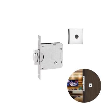 Imagem de Fechadura Tetra Rolete Auxiliar Cromada Quadrada Para Porta Residencia