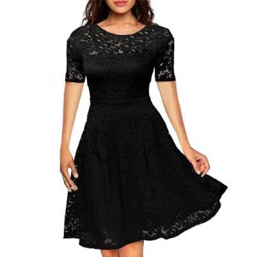 Imagem de Vestido Renda Festa Madrinha Aniversario Noite Batizado - ShoopWeb, P,