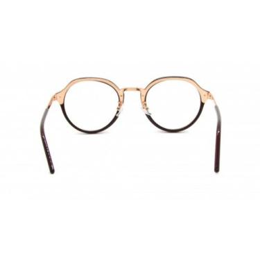 Imagem de Óculos Receituário Acetato Feminino Dourado c/ Preto - djmultimarcas