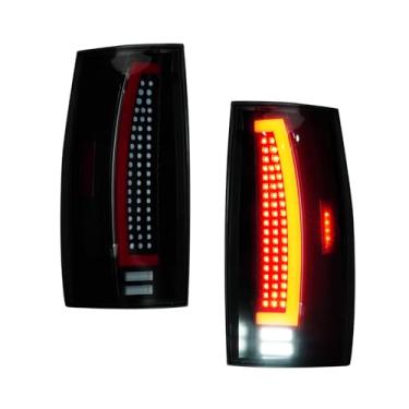 Imagem de ILONPA (Pacote com 2) Conjunto de luz traseira adequado para Chevy Tahoe 2007-2014 [modelos incandescentes], conjunto de lanterna traseira sem ponto cego, lente transparente com caixa preta