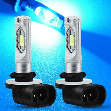 Imagem de HAISECA Lâmpada de neblina AC/DC 9-36V 881 LED azul gelo, 3800LM super brilhante 2x45mil 5730 chips 889 H28 lâmpadas de LED para carros, caminhões, sem polaridade. 2 unidades.