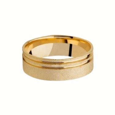 Imagem de Aliança Tungstenio 6mm Ouro18k Duplo Frisos Noivado Antialérgico - Ore