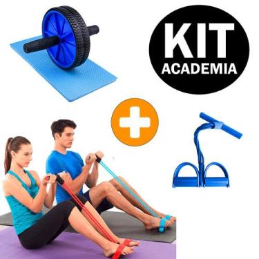 Imagem de Kit Academia em Casa Elástico de Tensão com Apoio para os Pés Tube Fit
