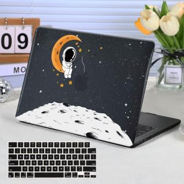Imagem de Funut Capa para MacBook Pro de 13 polegadas 2020 2019 2018 2017 versão A2338 M1 A2251 A2289 A2159 A1989 A1708 A1706, capa rígida de plástico para laptop e 2 capas de teclado para Mac Pro 33.0 00000000Astronauta