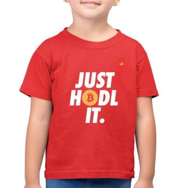 Imagem de Camiseta Algodão Infantil Just hodl it - Foca na Moda, Vermelho, 10