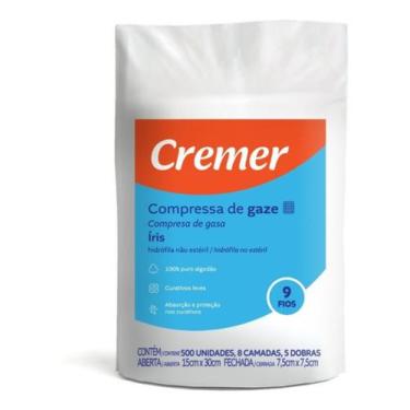 Imagem de Compressa Gaze Íris Não Estéril Pacote Com 500 Unid. Cremer