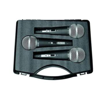 Imagem de kit 3 Microfones Com Fio De Mão Dinâmico 48-3 - CSR