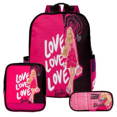 Imagem de Mochila Escolar Infantil Menina + Lancheira + Estojo Barbie - TOYS 2U